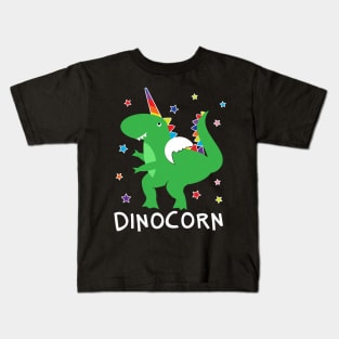 Dinocorn T Shirt Funny Unisaur Rainbow Cute Dino Kids T-Shirt
